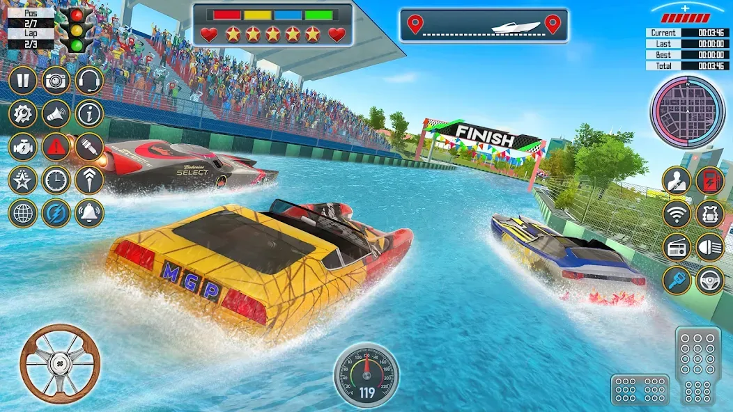 Скачать взломанную Speed Boat Racing: Boat games  [МОД Menu] — последняя версия apk на Андроид screen 4