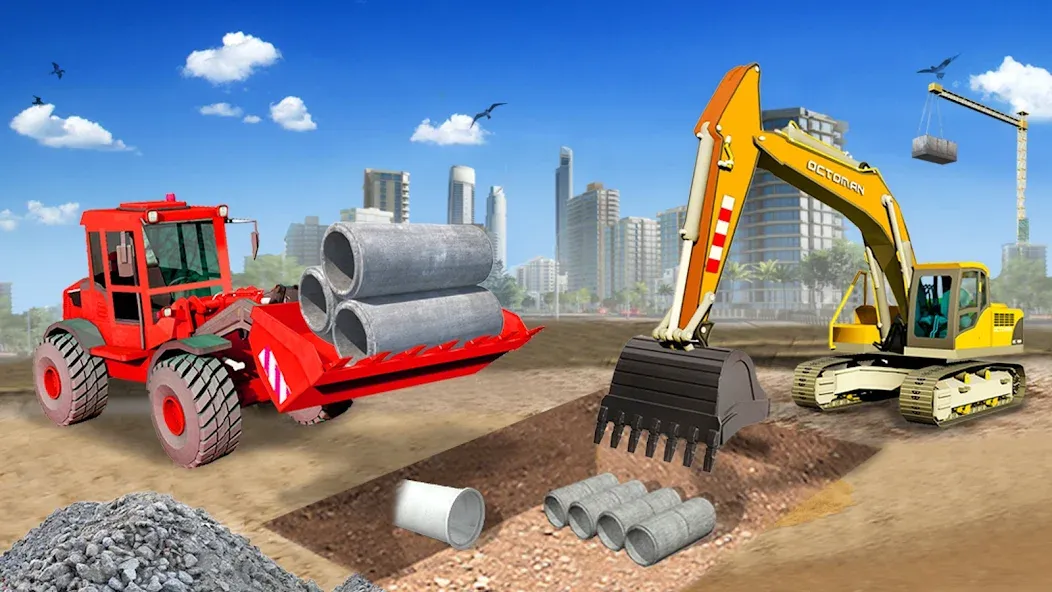 Скачать взломанную Heavy Construction Simulator  [МОД Все открыто] — стабильная версия apk на Андроид screen 4