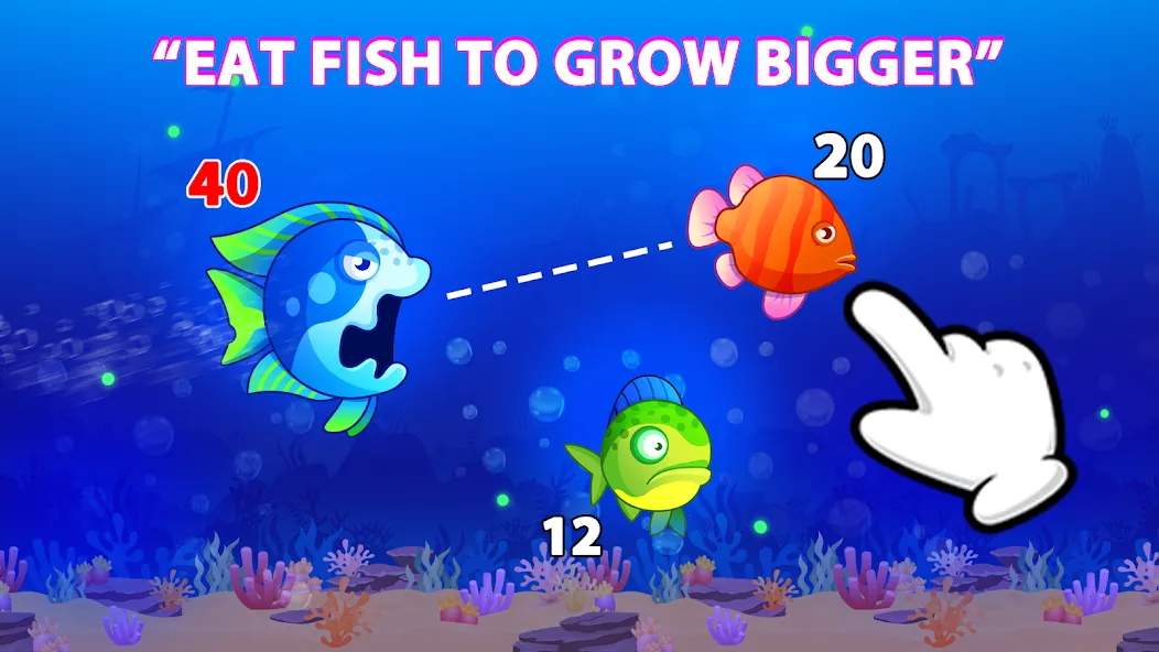 Скачать взломанную Eat Fish.IO : Fish Battle  [МОД Много денег] — последняя версия apk на Андроид screen 1