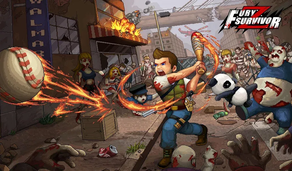 Скачать взломанную Fury Survivor: Pixel Z (Фьюри Сурвайвер)  [МОД Unlocked] — полная версия apk на Андроид screen 1