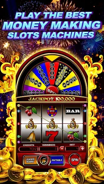 Взломанная Money Wheel Slot Machine Game (Мани Вил Слот Машине Гейм)  [МОД Mega Pack] — полная версия apk на Андроид screen 1