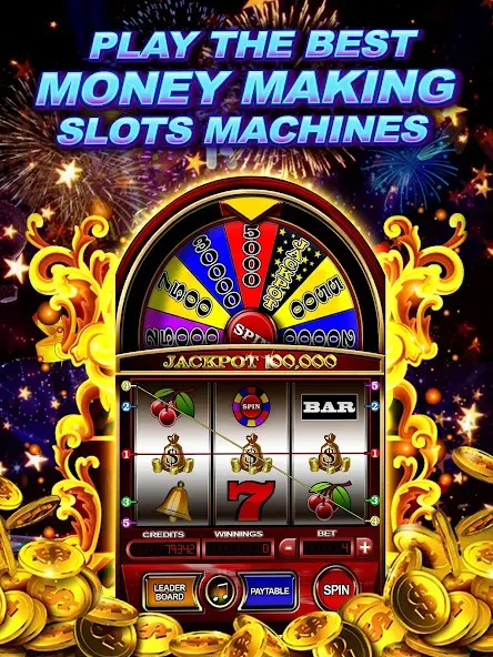 Взломанная Money Wheel Slot Machine Game (Мани Вил Слот Машине Гейм)  [МОД Mega Pack] — полная версия apk на Андроид screen 3