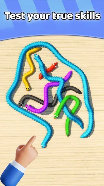 Скачать взломанную Tangled Snakes Puzzle Game (Танглед Снейк 3Д)  [МОД Unlocked] — полная версия apk на Андроид screen 4