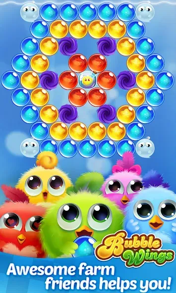 Скачать взлом Bubble Wings: bubble shooter (Бабл Вингс)  [МОД Меню] — полная версия apk на Андроид screen 4