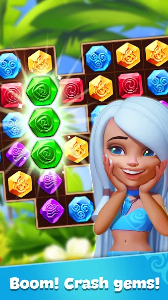 Скачать взлом Gemmy Lands: Match 3 Games  [МОД Mega Pack] — последняя версия apk на Андроид screen 3