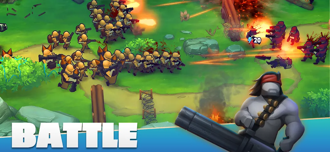 Взломанная GUNS UP! Mobile War Strategy  [МОД Unlimited Money] — последняя версия apk на Андроид screen 1