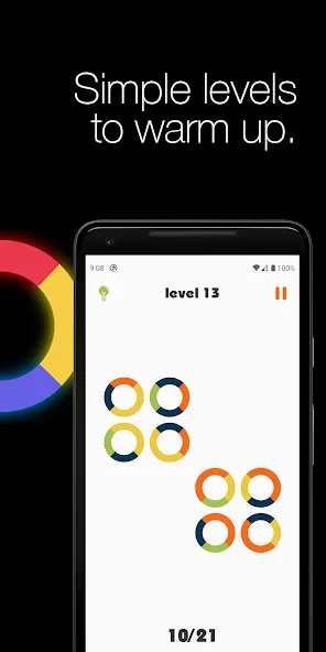 Скачать взломанную Logic circles. Puzzle game.  [МОД Unlocked] — стабильная версия apk на Андроид screen 2