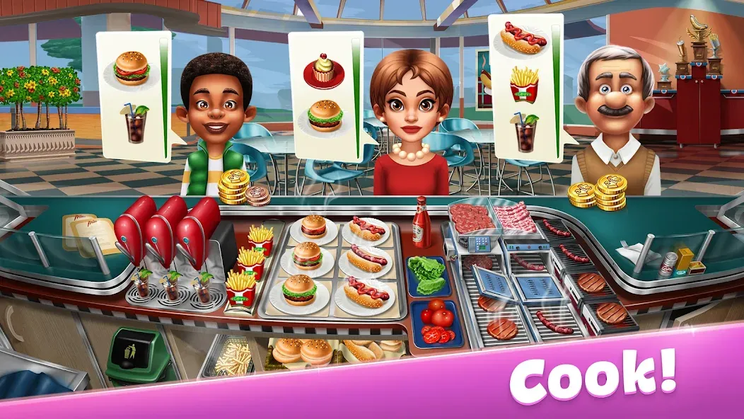 Скачать взломанную Cooking Fever: Restaurant Game  [МОД Menu] — полная версия apk на Андроид screen 1