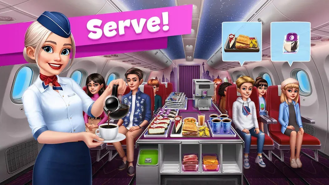 Скачать взлом Airplane Chefs — Cooking Game (Эйрплейн Чефз)  [МОД Mega Pack] — последняя версия apk на Андроид screen 3