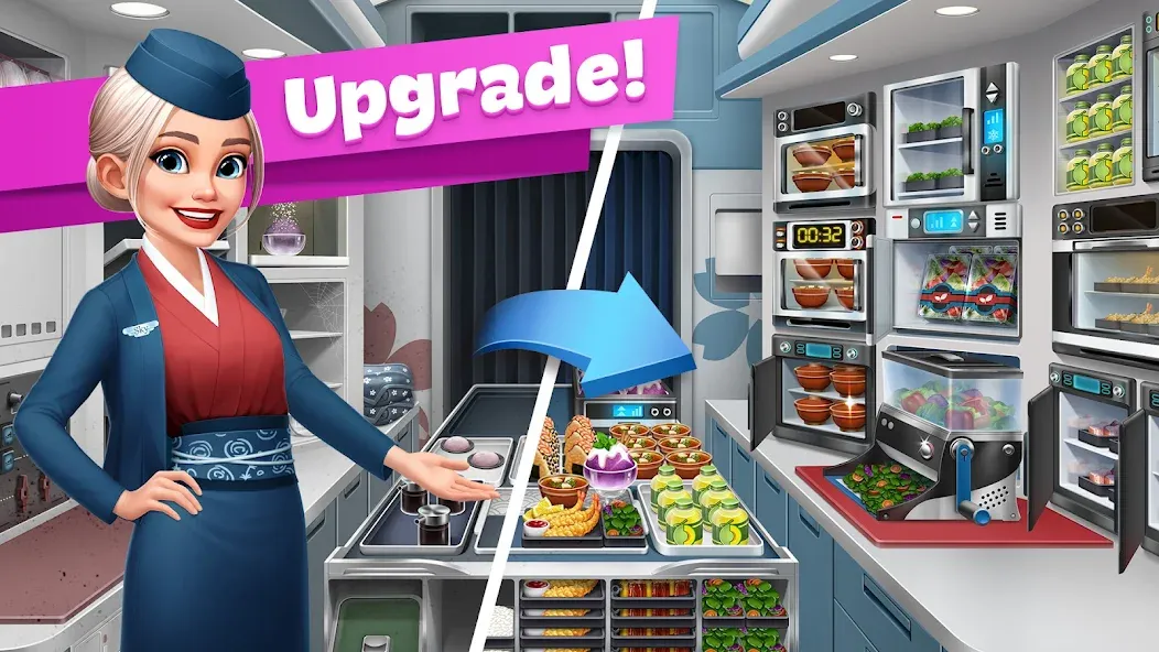 Скачать взлом Airplane Chefs — Cooking Game (Эйрплейн Чефз)  [МОД Mega Pack] — последняя версия apk на Андроид screen 4