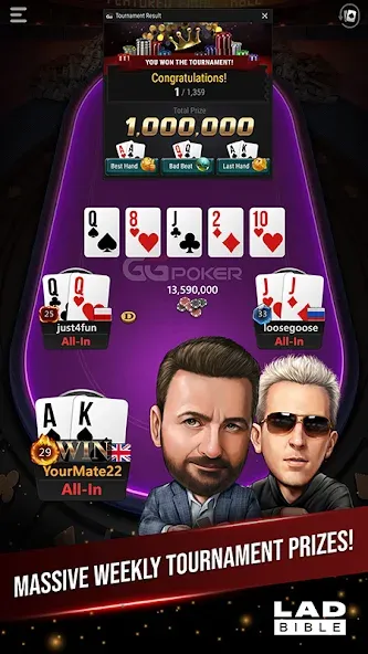 Взломанная GGPoker UK — Real Online Poker (Покер Великобритания)  [МОД Unlimited Money] — полная версия apk на Андроид screen 1