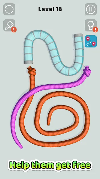 Взлом Tangled Snakes (Танглд Снейкс)  [МОД Mega Pack] — последняя версия apk на Андроид screen 2