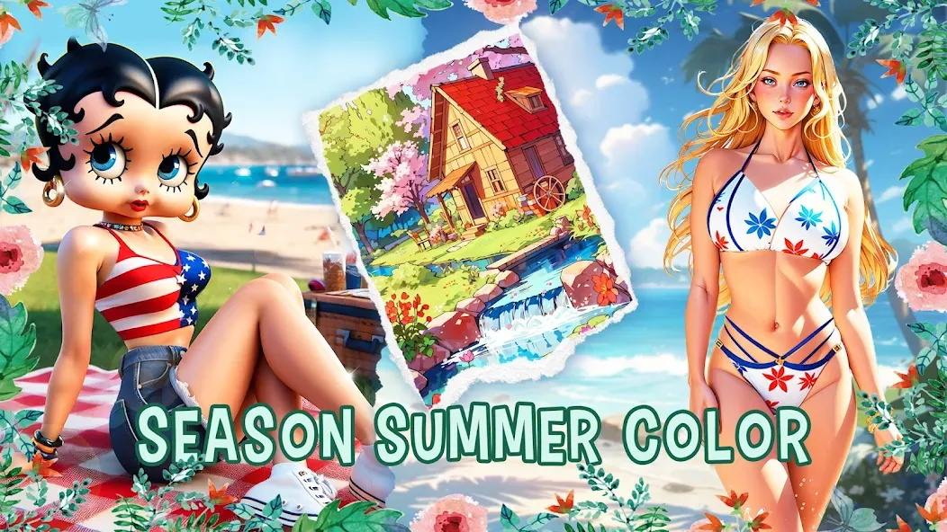 Скачать взломанную Season Summer Coloring Games  [МОД Бесконечные монеты] — полная версия apk на Андроид screen 5