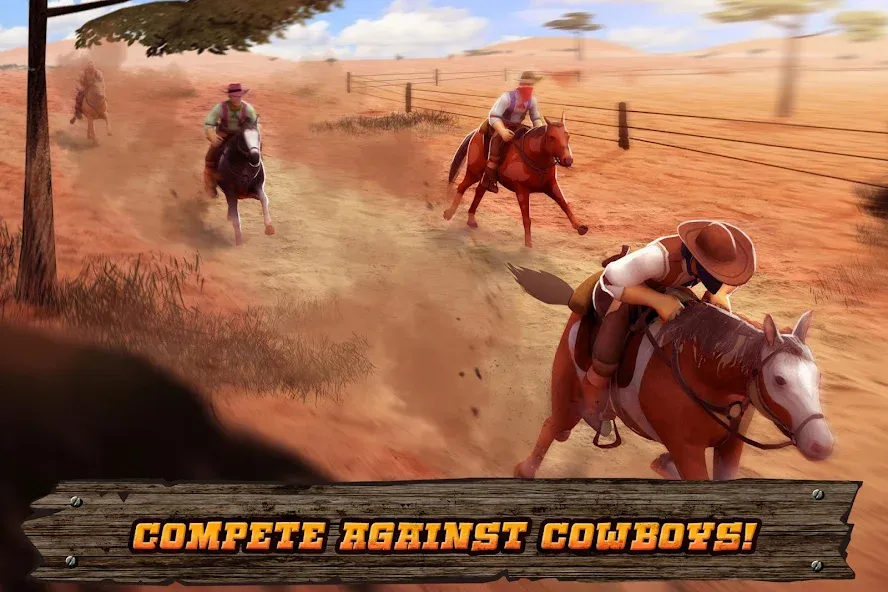 Взломанная Cowboys Horse Racing Derby  [МОД Menu] — полная версия apk на Андроид screen 3