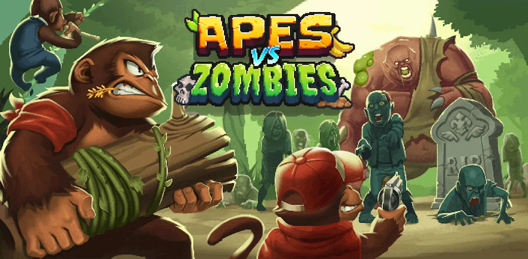 Скачать взломанную Apes vs. Zombies  [МОД Все открыто] — последняя версия apk на Андроид screen 1