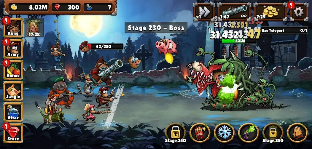 Скачать взломанную Apes vs. Zombies  [МОД Все открыто] — последняя версия apk на Андроид screen 4