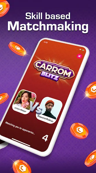 Скачать взломанную Carrom Blitz: Win Rewards (Карром Блиц)  [МОД Menu] — стабильная версия apk на Андроид screen 2