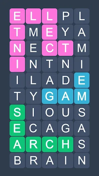 Скачать взломанную Word Search — Evolution Puzzle  [МОД Бесконечные монеты] — полная версия apk на Андроид screen 1