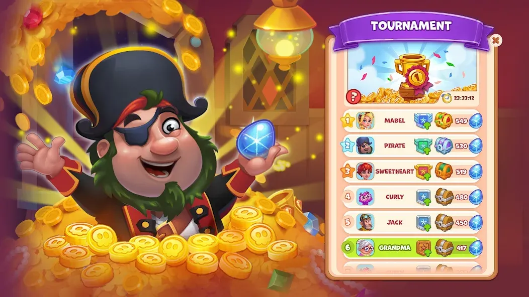 Взлом Pirate Treasures: Jewel & Gems  [МОД Menu] — стабильная версия apk на Андроид screen 2