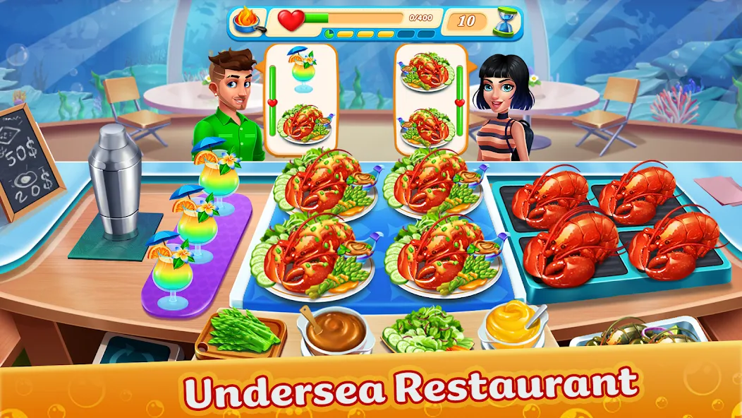 Взлом Cooking Aquarium — A Star Chef (Кукинг Аквариум)  [МОД Много денег] — стабильная версия apk на Андроид screen 2