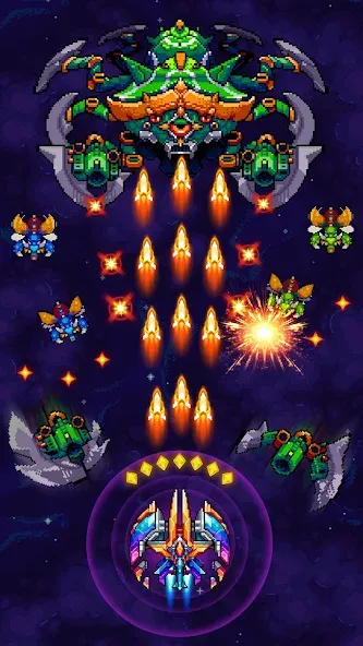 Взломанная Galaxiga Arcade Shooting Game (Галаксига)  [МОД Много монет] — полная версия apk на Андроид screen 1