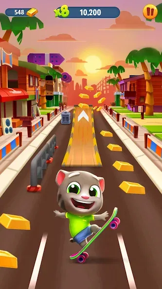 Скачать взломанную Talking Tom Gold Run  [МОД Бесконечные деньги] — последняя версия apk на Андроид screen 1