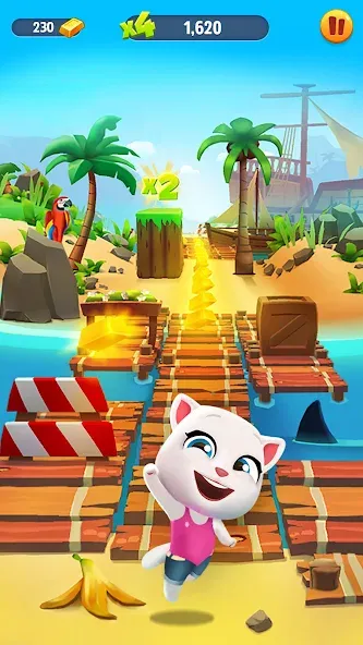 Скачать взломанную Talking Tom Gold Run  [МОД Бесконечные деньги] — последняя версия apk на Андроид screen 2