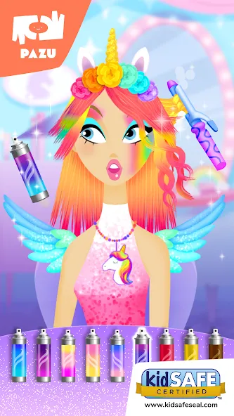 Взломанная Girls Hair Salon Unicorn  [МОД Много денег] — полная версия apk на Андроид screen 1