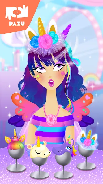 Взломанная Girls Hair Salon Unicorn  [МОД Много денег] — полная версия apk на Андроид screen 5