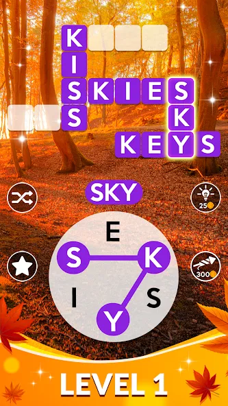 Взломанная Wordscapes (Вордскейпс)  [МОД Mega Pack] — последняя версия apk на Андроид screen 1