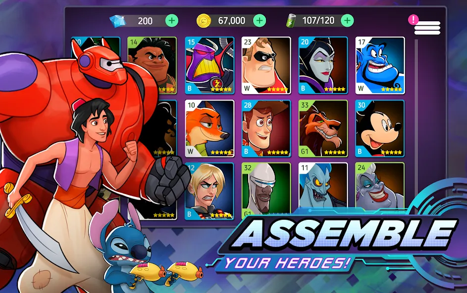 Взломанная Disney Heroes: Battle Mode (Дисней Хироус)  [МОД Mega Pack] — стабильная версия apk на Андроид screen 3