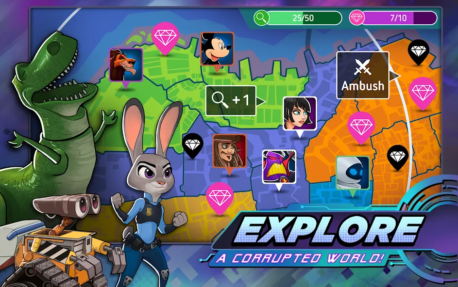 Взломанная Disney Heroes: Battle Mode (Дисней Хироус)  [МОД Mega Pack] — стабильная версия apk на Андроид screen 5