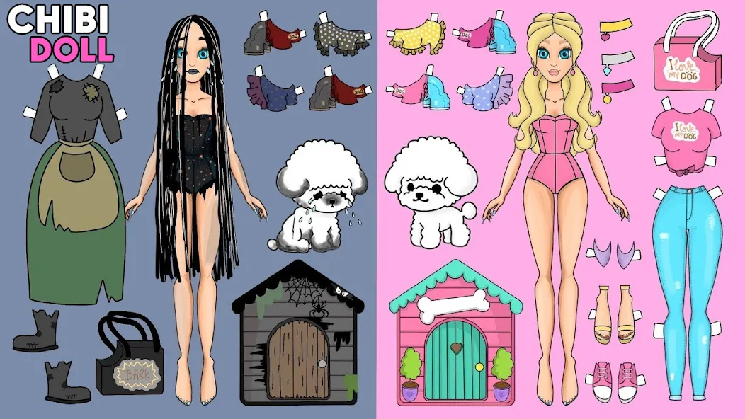 Скачать взлом Chibi Dolls Dress Up Games (Чиби Куклы Игра в Одевание)  [МОД Unlocked] — полная версия apk на Андроид screen 1