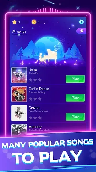 Скачать взлом Piano Star (Пиано Стар)  [МОД Unlimited Money] — стабильная версия apk на Андроид screen 1