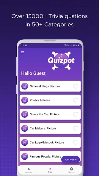 Скачать взлом QuizPot: Group GK Quiz Trivia (КвизПот)  [МОД Все открыто] — последняя версия apk на Андроид screen 2