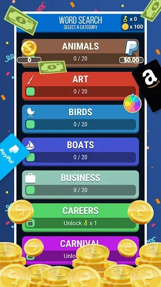 Скачать взлом Make Money: Word Search (Мейк Мани)  [МОД Mega Pack] — стабильная версия apk на Андроид screen 1