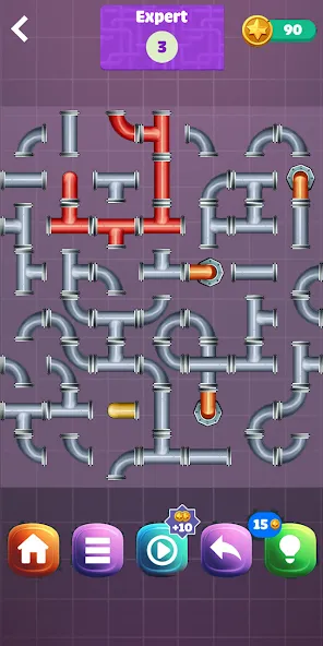 Взломанная Pipe Puzzle Connect (Пайп Пазл Коннект)  [МОД Unlocked] — полная версия apk на Андроид screen 1