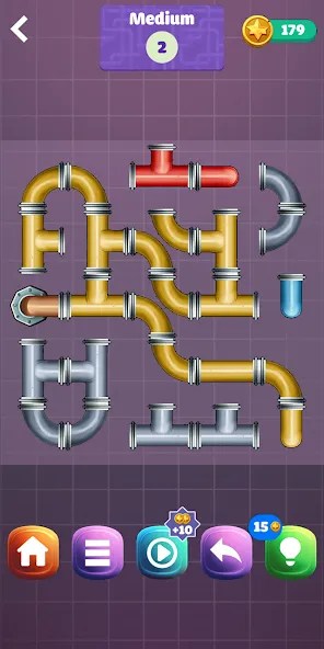 Взломанная Pipe Puzzle Connect (Пайп Пазл Коннект)  [МОД Unlocked] — полная версия apk на Андроид screen 3