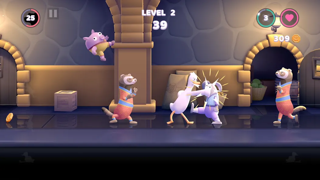 Скачать взломанную Punch Kick Duck (Панч Кик Дак)  [МОД Unlocked] — последняя версия apk на Андроид screen 2