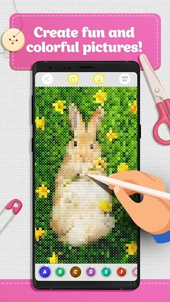 Скачать взлом Cross Stitch Coloring Art (Кроссстич окрашивание искусства)  [МОД Много монет] — стабильная версия apk на Андроид screen 3