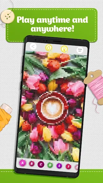 Скачать взлом Cross Stitch Coloring Art (Кроссстич окрашивание искусства)  [МОД Много монет] — стабильная версия apk на Андроид screen 5