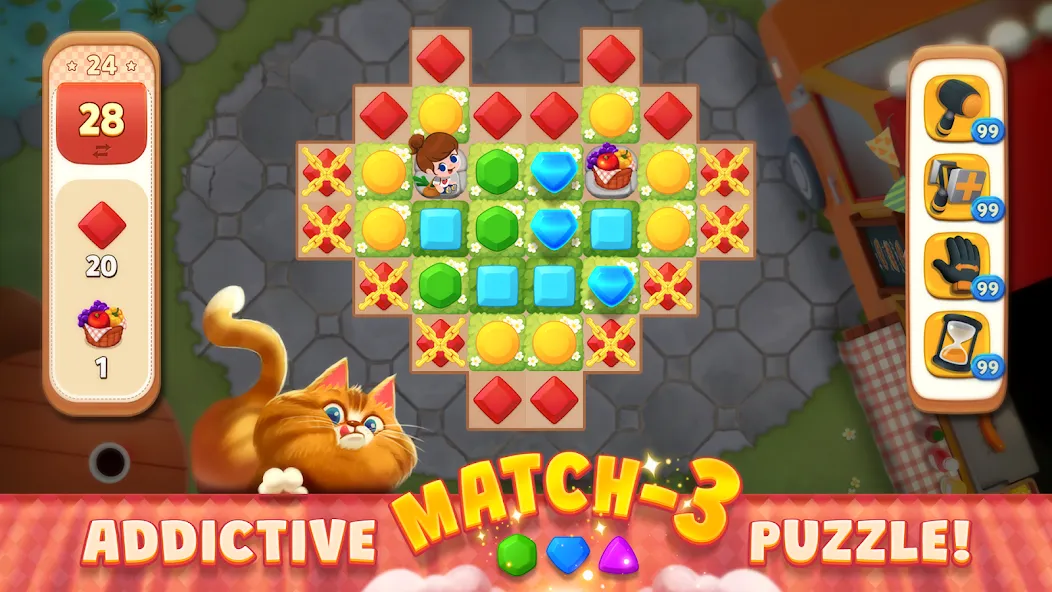 Скачать взломанную Delish Match : Match3 & Design (Делиш Матч)  [МОД Menu] — полная версия apk на Андроид screen 1