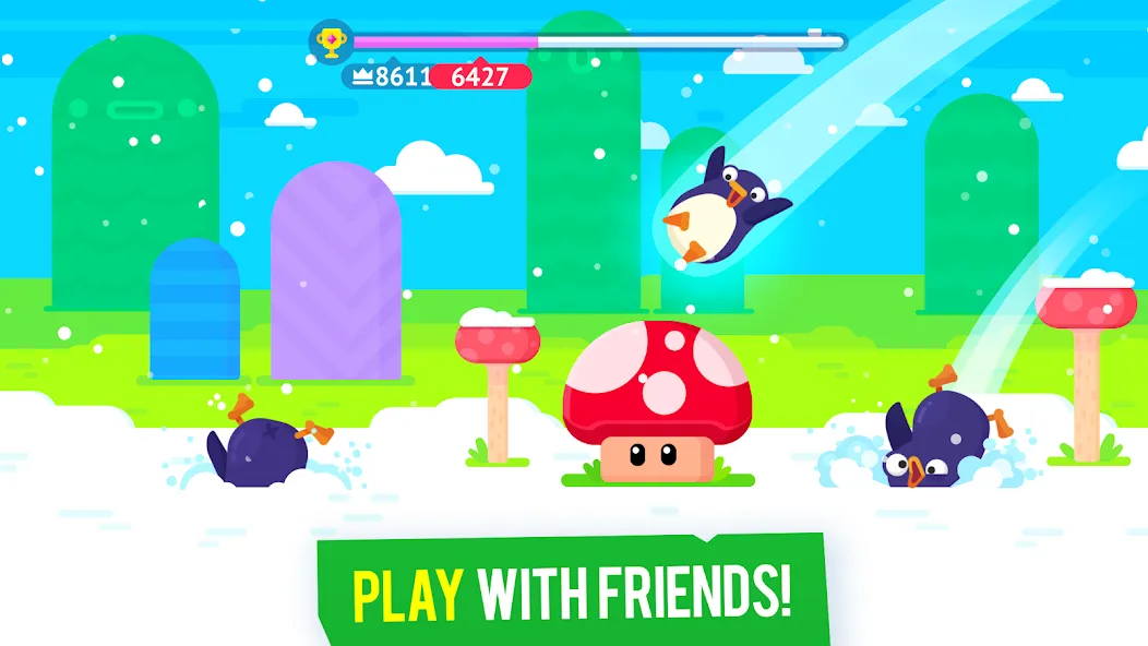 Скачать взлом Bouncemasters: Penguin Games (Баунсмастерс)  [МОД Много монет] — полная версия apk на Андроид screen 3