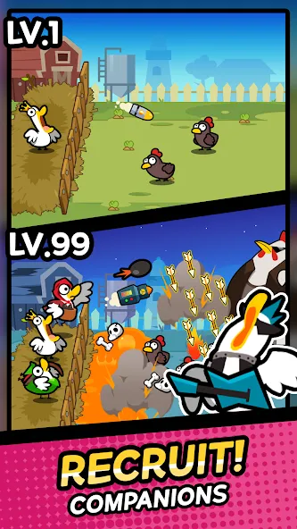 Взлом Duck vs Chicken : Idle Defense (Дак против Чикен)  [МОД Menu] — стабильная версия apk на Андроид screen 2