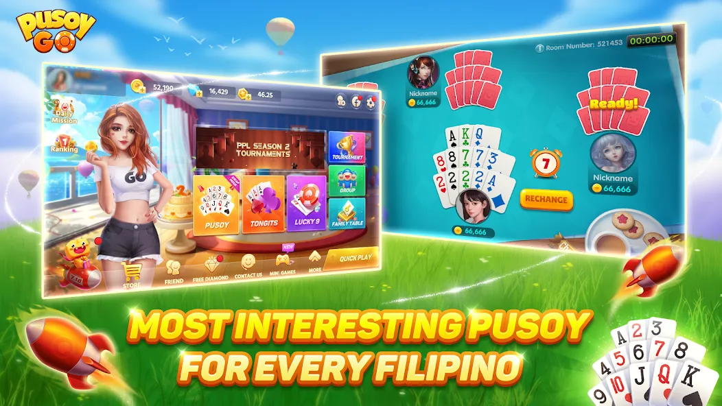 Скачать взлом Pusoy Go-Competitive 13 Cards (Пусой Го)  [МОД Mega Pack] — полная версия apk на Андроид screen 2