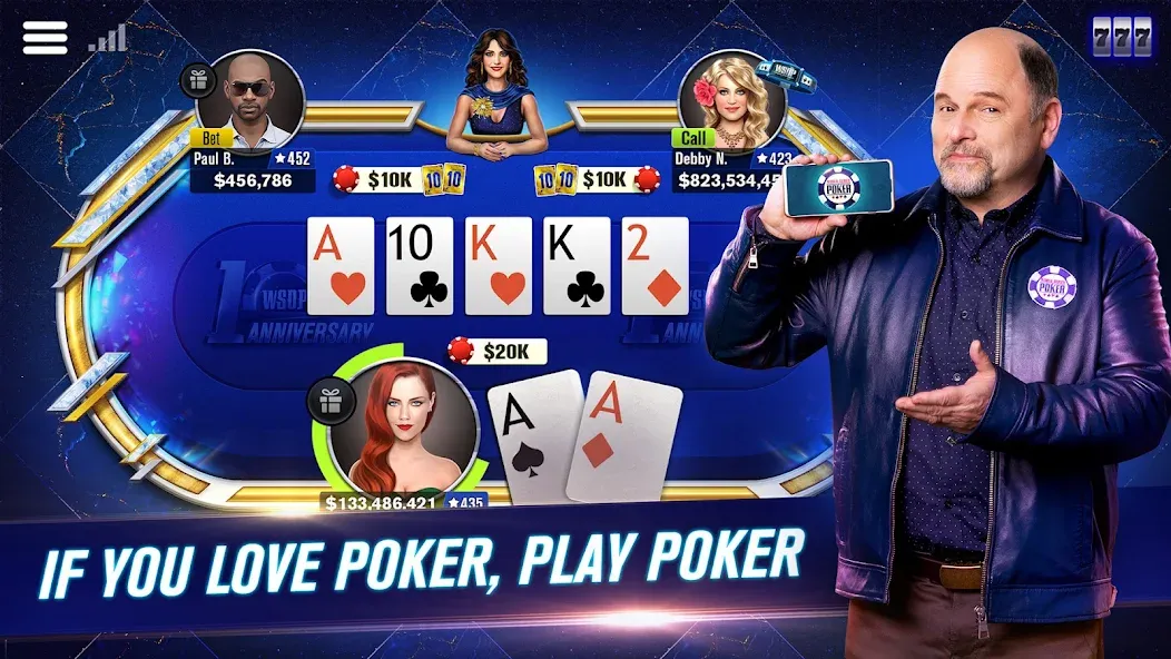 Взломанная WSOP Poker: Texas Holdem Game (ВСОП Покер)  [МОД Меню] — последняя версия apk на Андроид screen 1