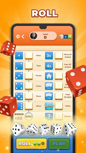 Скачать взлом Yatzy — Fun Classic Dice Game (Ятзи)  [МОД Unlimited Money] — полная версия apk на Андроид screen 3