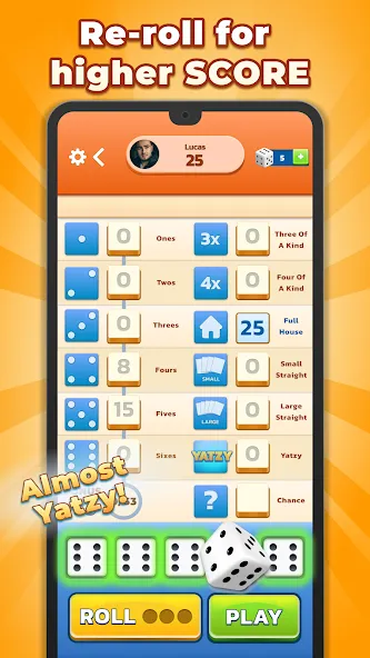 Скачать взлом Yatzy — Fun Classic Dice Game (Ятзи)  [МОД Unlimited Money] — полная версия apk на Андроид screen 5