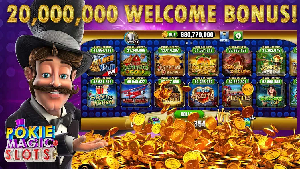 Взломанная Pokie Magic Casino Slots (Поки Мэджик Казино Слоты)  [МОД Unlimited Money] — полная версия apk на Андроид screen 1