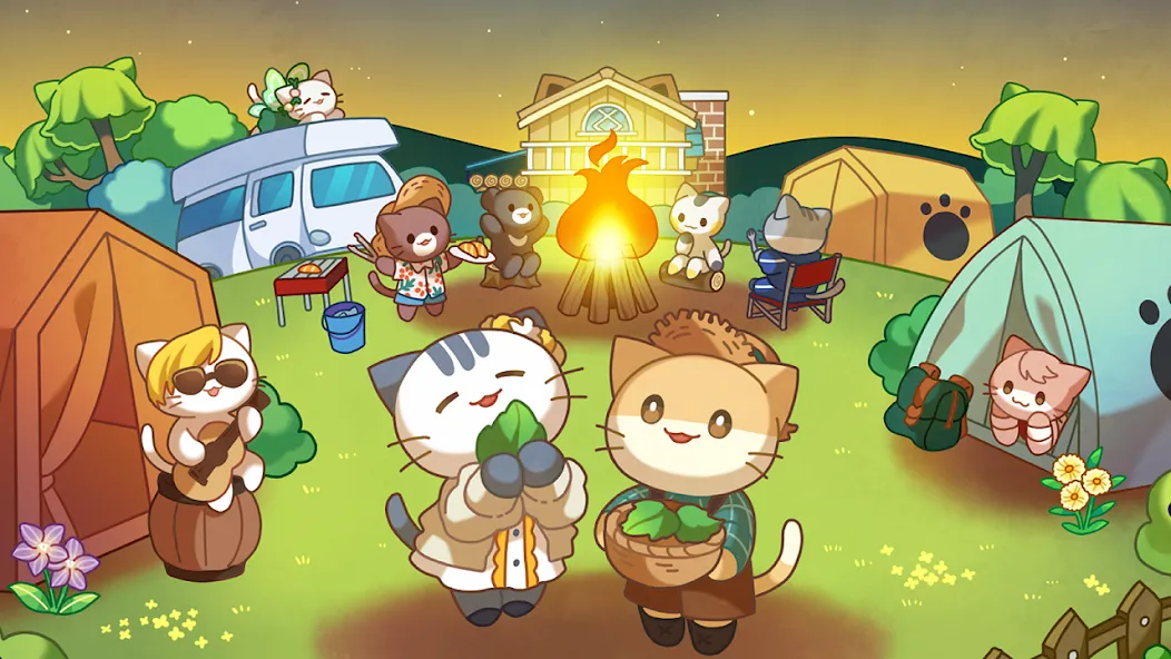 Взлом Cat Forest — Healing Camp  [МОД Много денег] — стабильная версия apk на Андроид screen 1